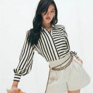 MAEVE SILKY STRIPED BUTTONDOWN